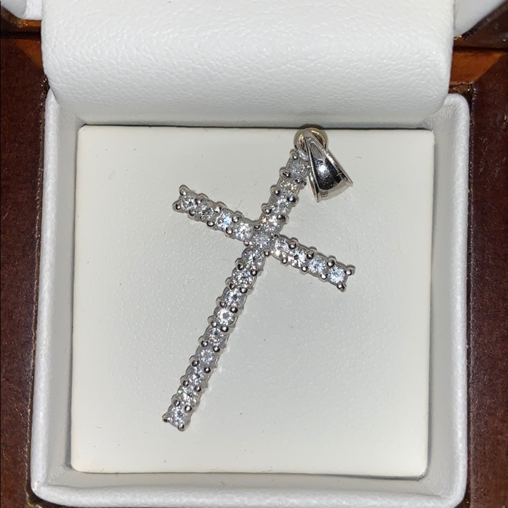 White Gold Cross Diamond Necklaces.